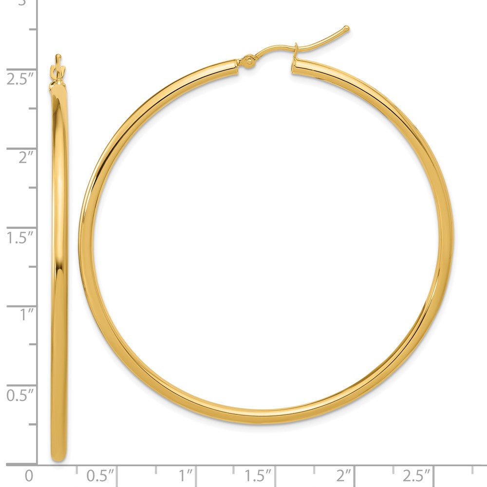 14k Polished 2.5mm Polished Hoop Earrings