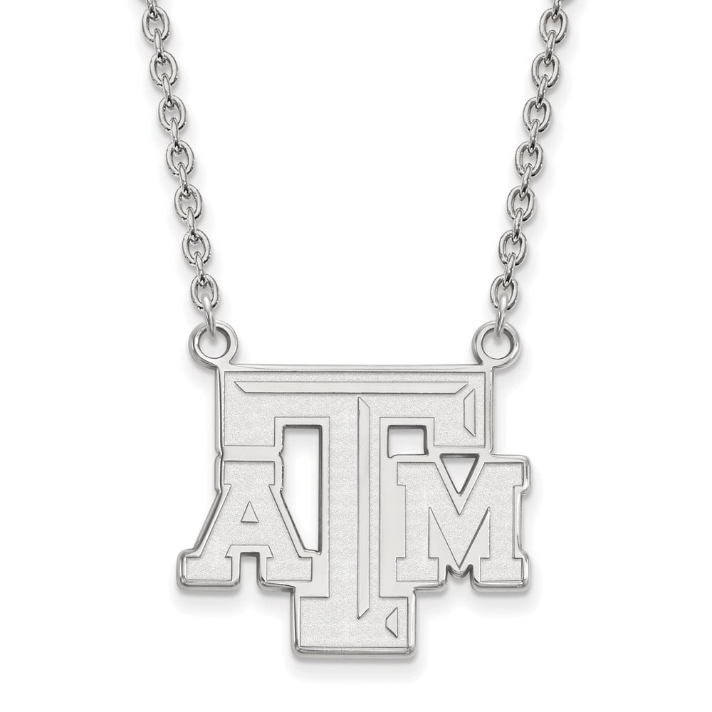 Sterling Silver Texas A&M U Large 'TAM' Pendant Necklace
