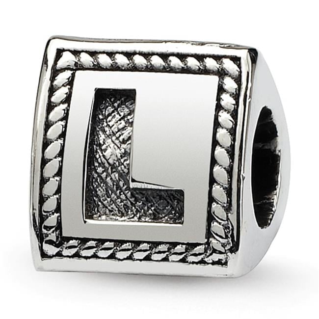 Reflection Beads Sterling Silver Reflections Letter L Triangle Block Bead