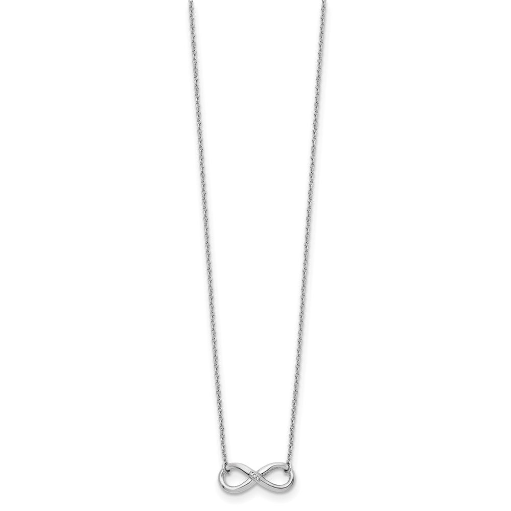 White Ice Sterling Silver Rhodium-plated 18 Inch Diamond Infinity Necklace 18 Inches