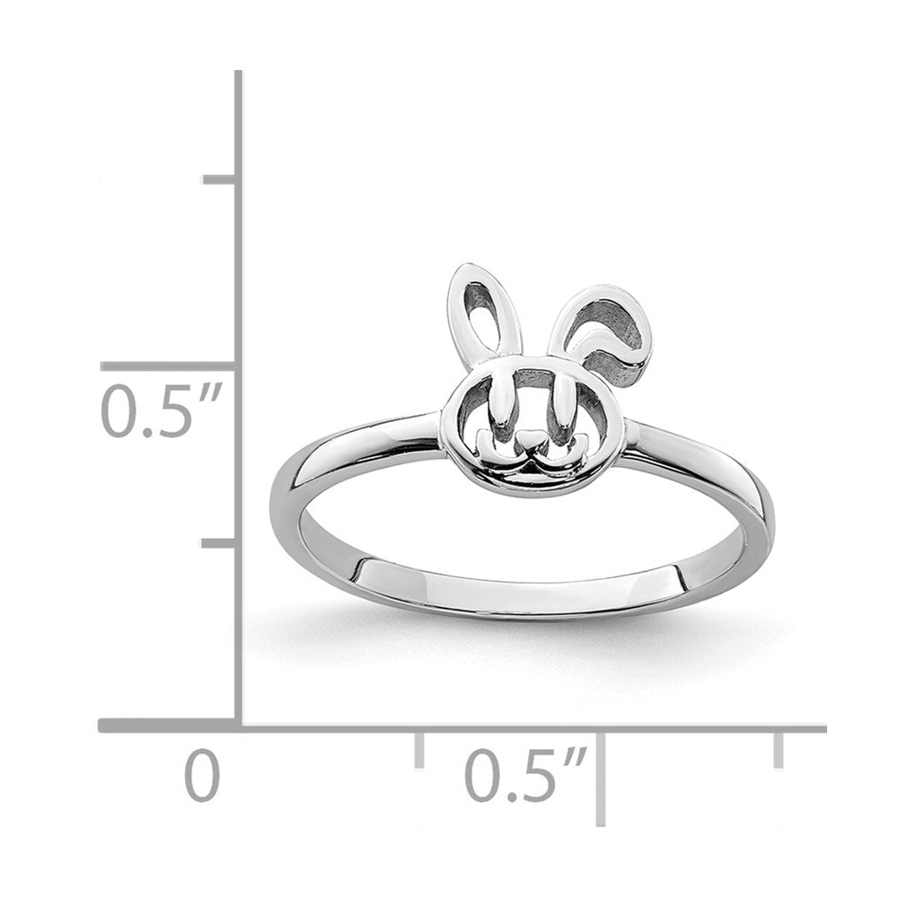 Sterling Silver Rhodium-plated Childs Bunny Ring