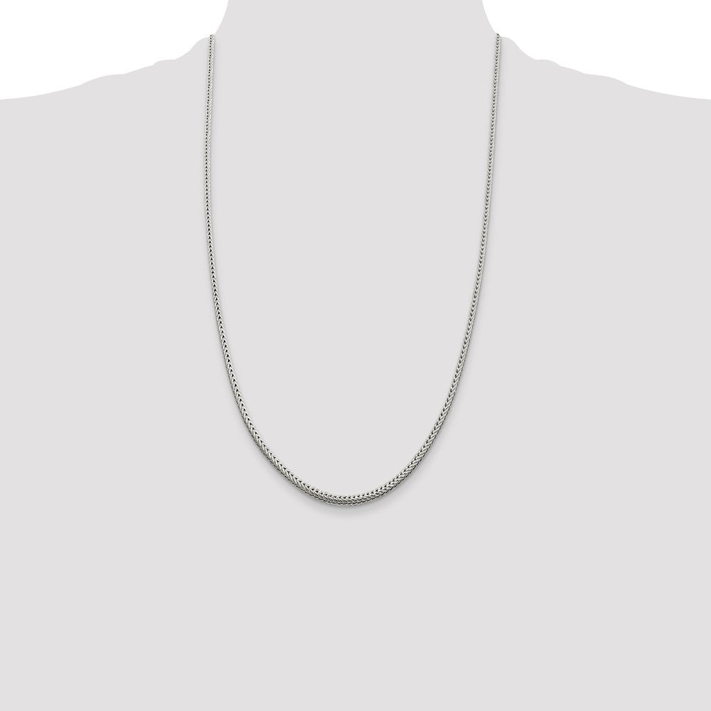 Sterling Silver 2.5mm Diamond-cut Round Franco Chain 26 Inches
