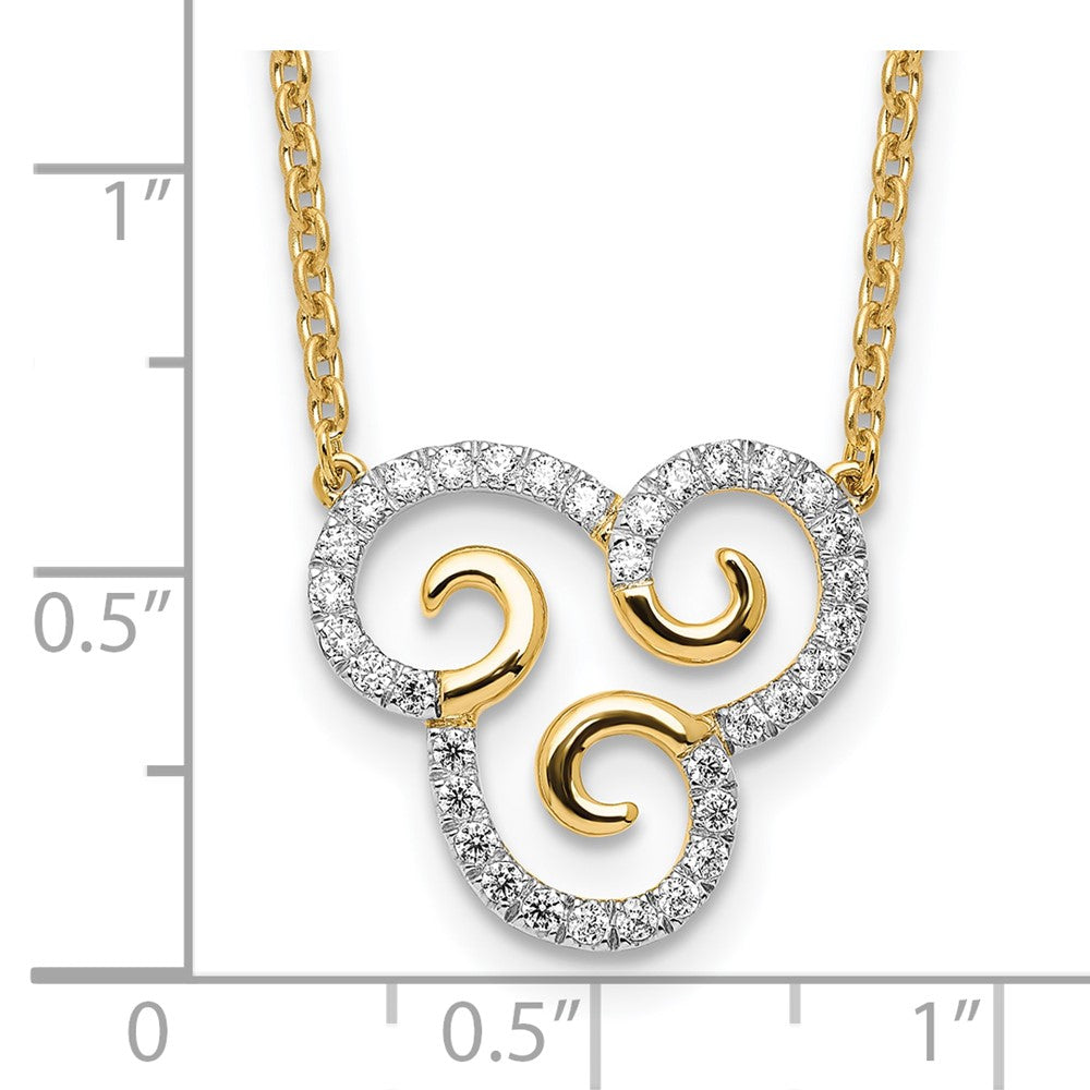 14k 1/4 carat Lab Grown Diamond VS/SI+ G+ Swirls 18 inch Necklace