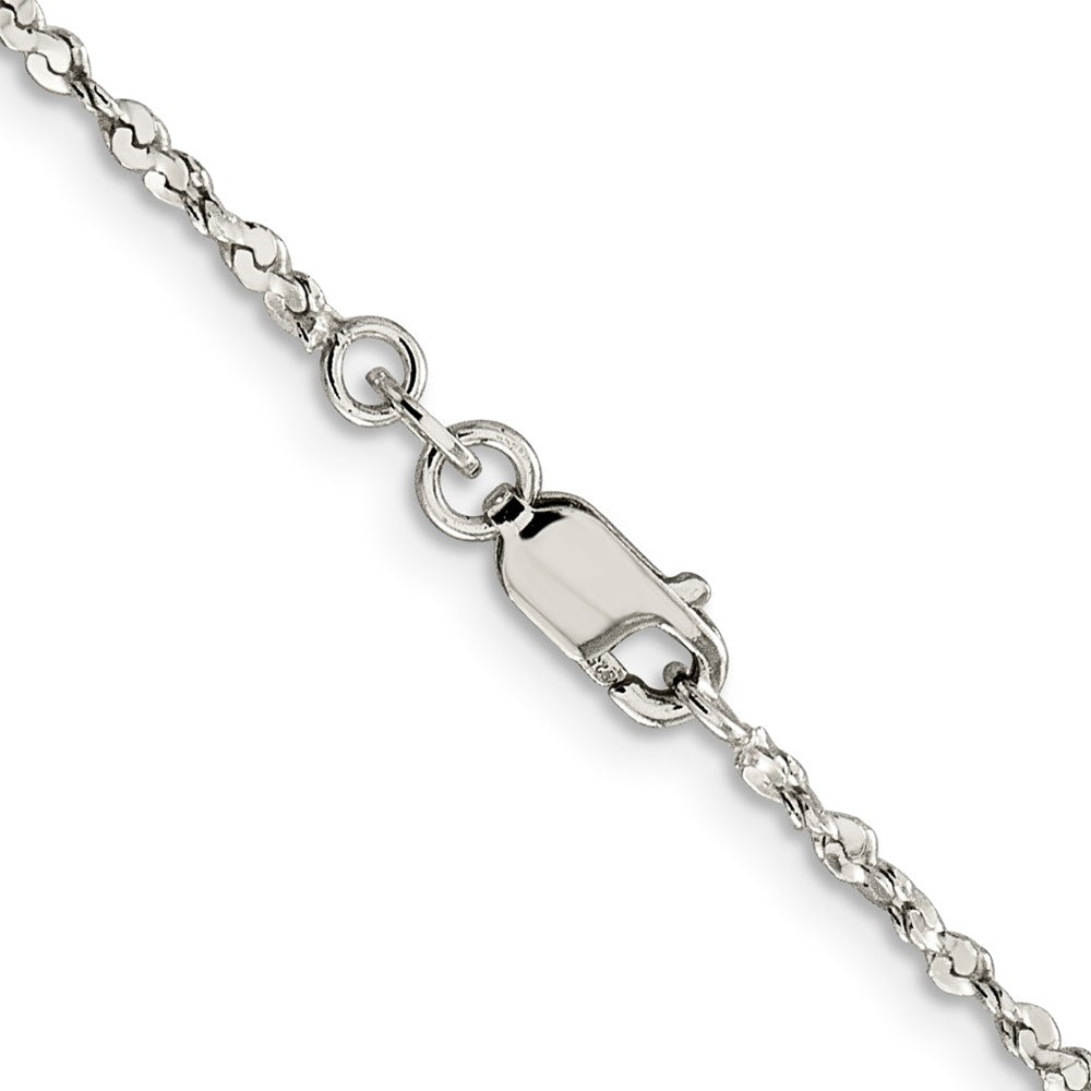 Sterling Silver 1.8mm Twisted Serpentine Chain 18 Inches