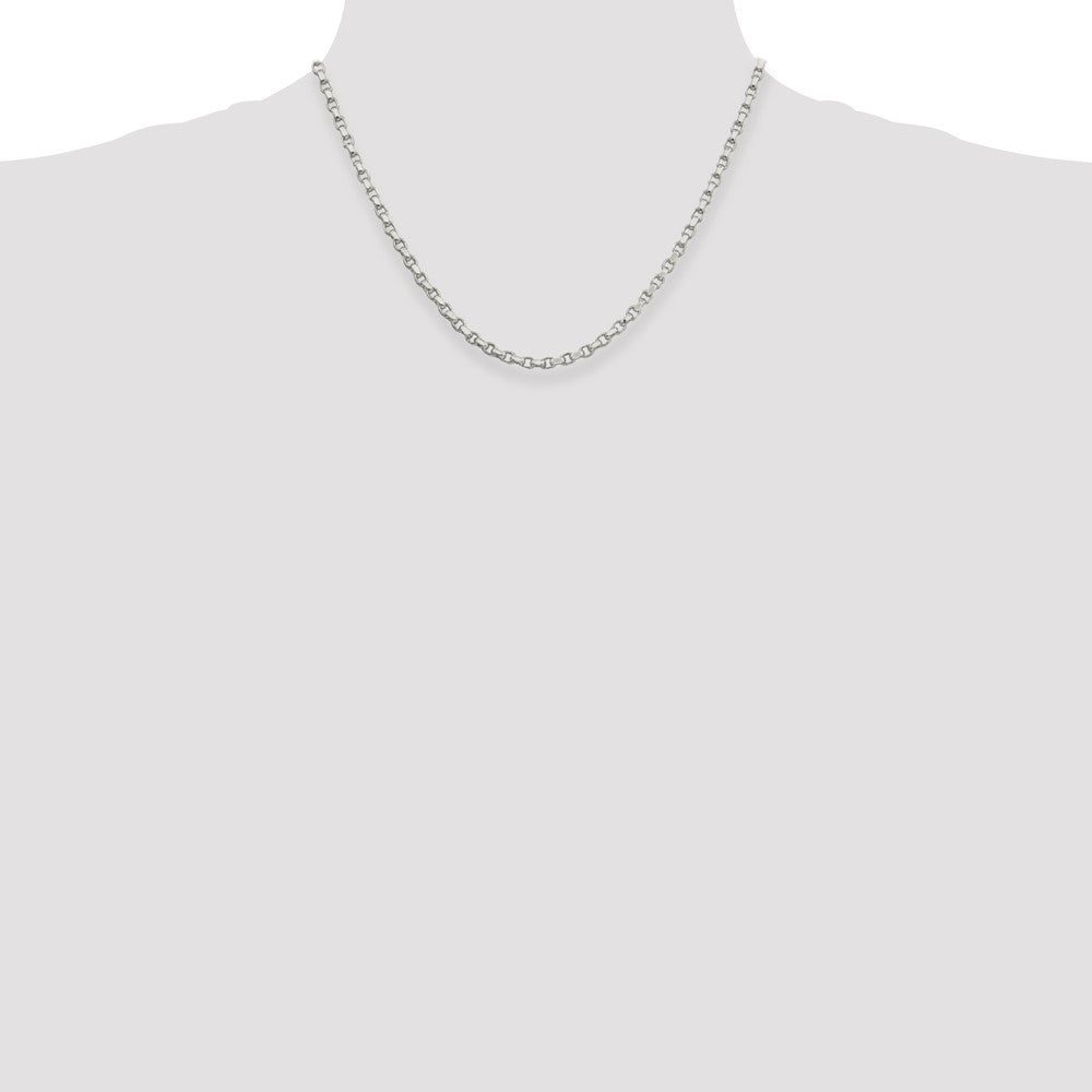 Sterling Silver 3.5mm Diamond-cut Rolo Chain 18 Inches