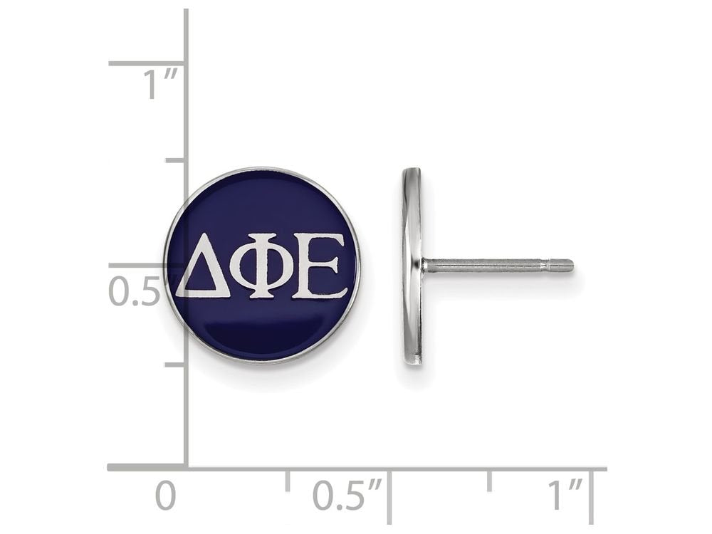 Sterling Silver Official Licensed Greek Sororities Delta Phi Epsilon (???) Enameled Post Earrings