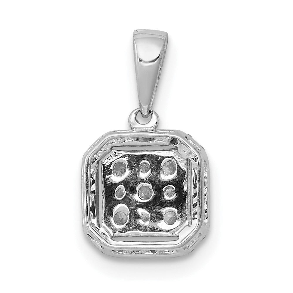 14k White Gold 1/4ct. Diamond Square Cluster Pendant