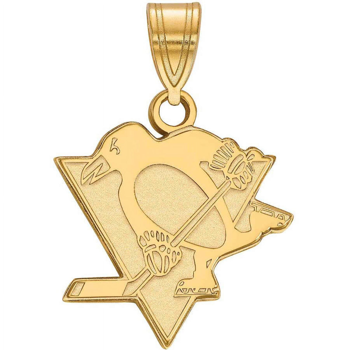 Sterling Silver Gold Plated NHL LogoArt Pittsburgh Penguins Med. Pendant