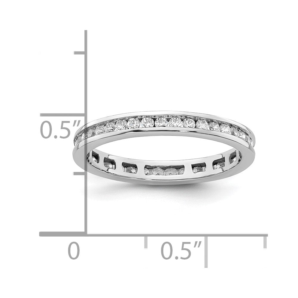 14k White Gold Polished Size 6.5 Channel-set 1/2 carat Diamond Complete Eternity Band