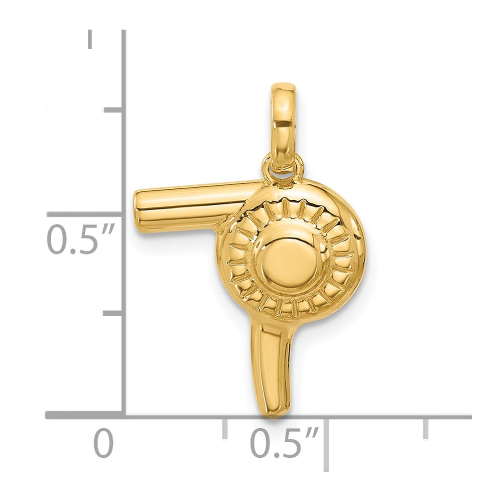 14k Yellow Gold Fancy Hairdryer