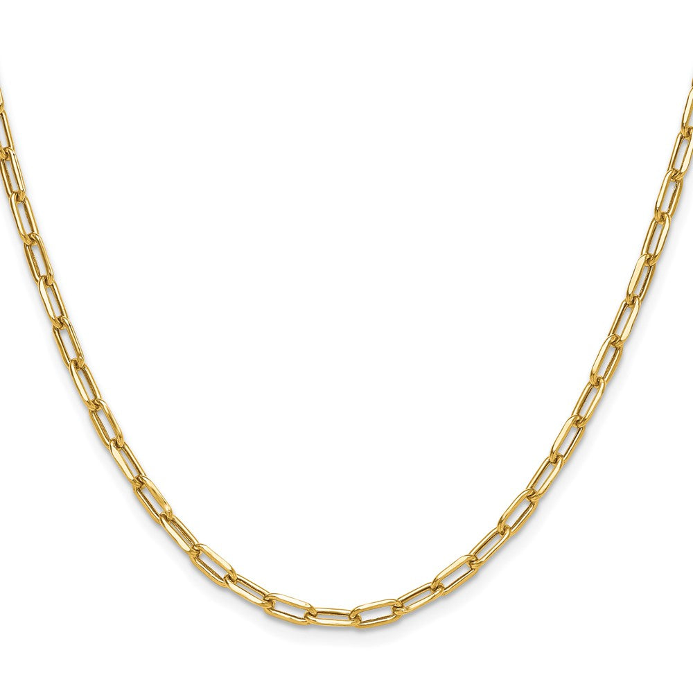 14k 3.7mm Semi-Solid Beveled D/C Paperclip Chain