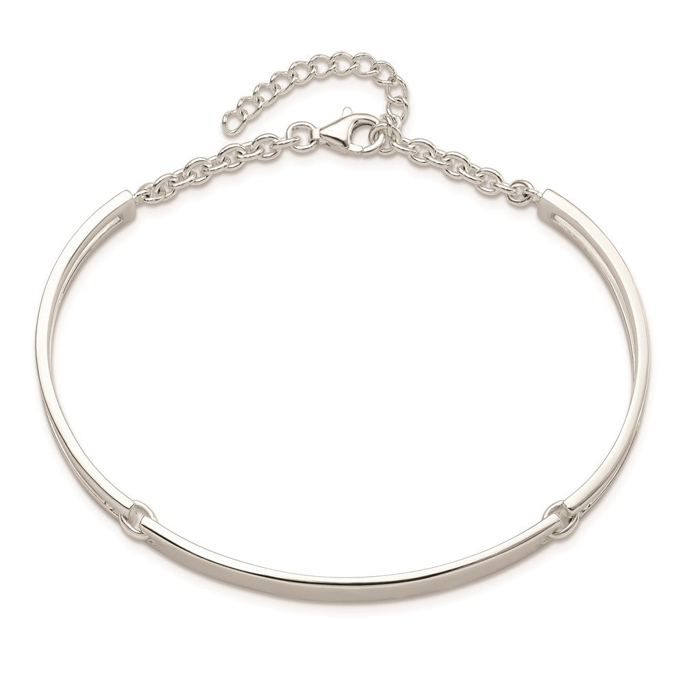 Sterling Silver Polished w/1.25 in ext. Bracelet 7 inches
