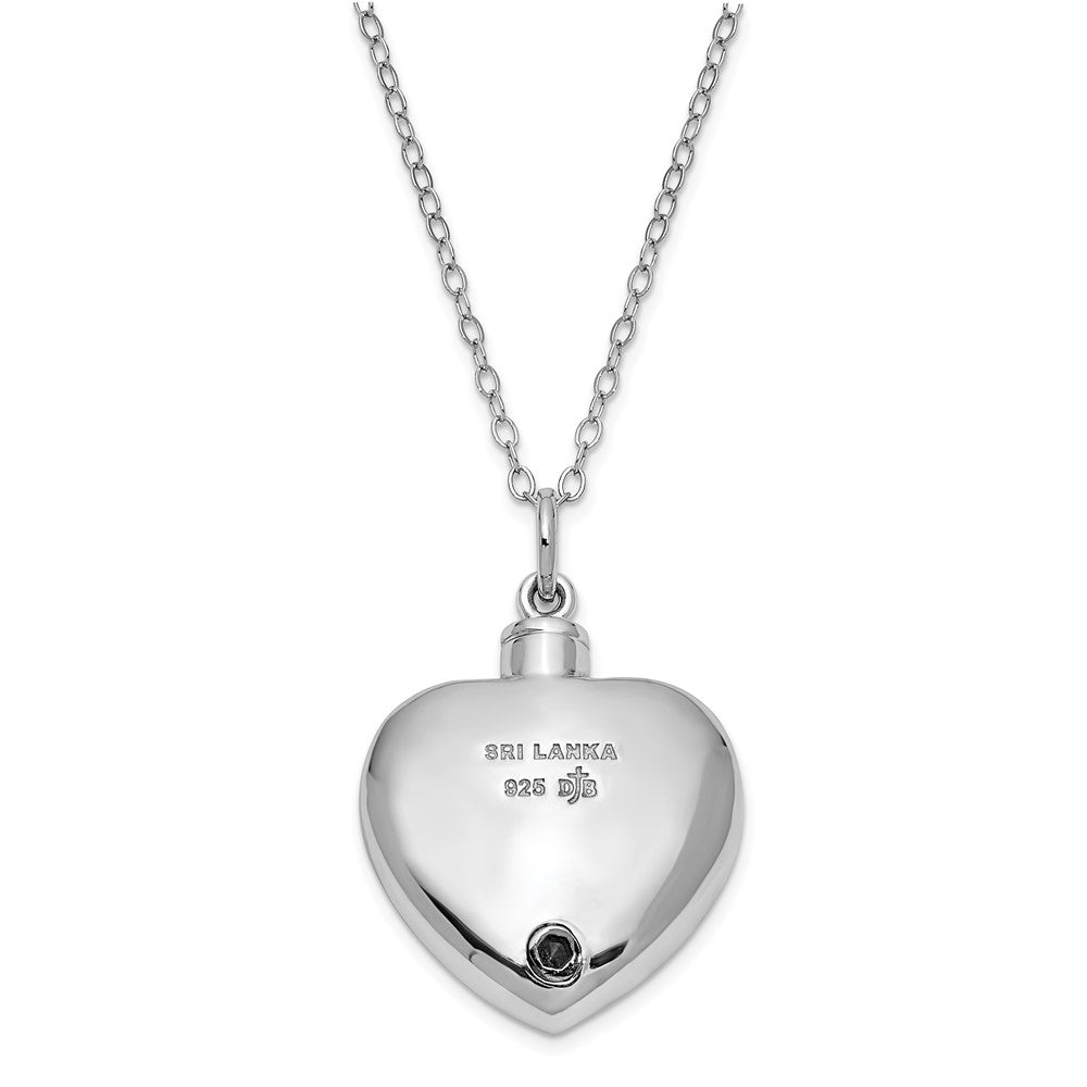 Sentimental Expressions Sterling Silver Rhodium-plated With Me Always Ash Holder 18 Inch Necklace 23 Inches
