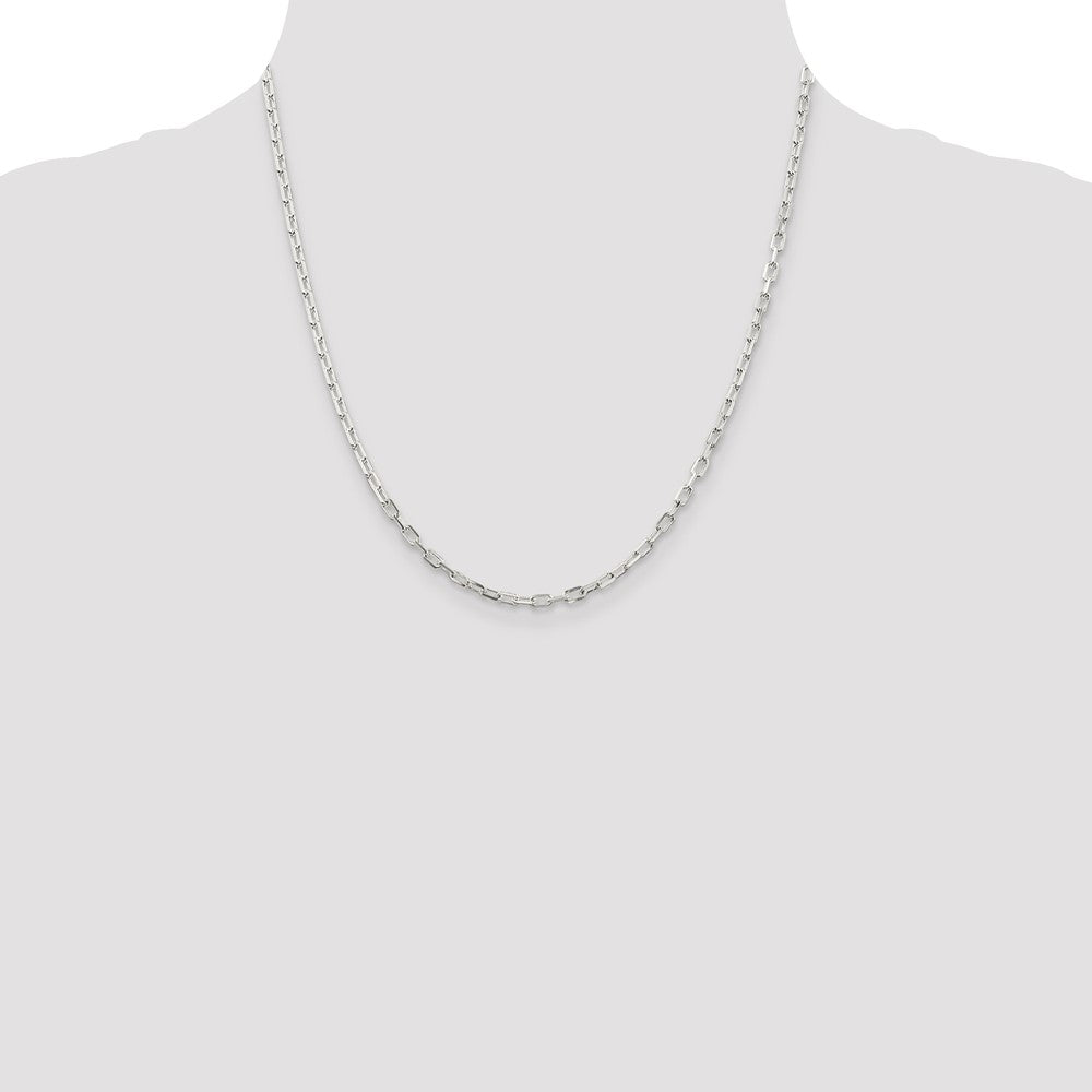 Sterling Silver 2.9mm Diamond-cut Long Link Cable Chain 20 Inches