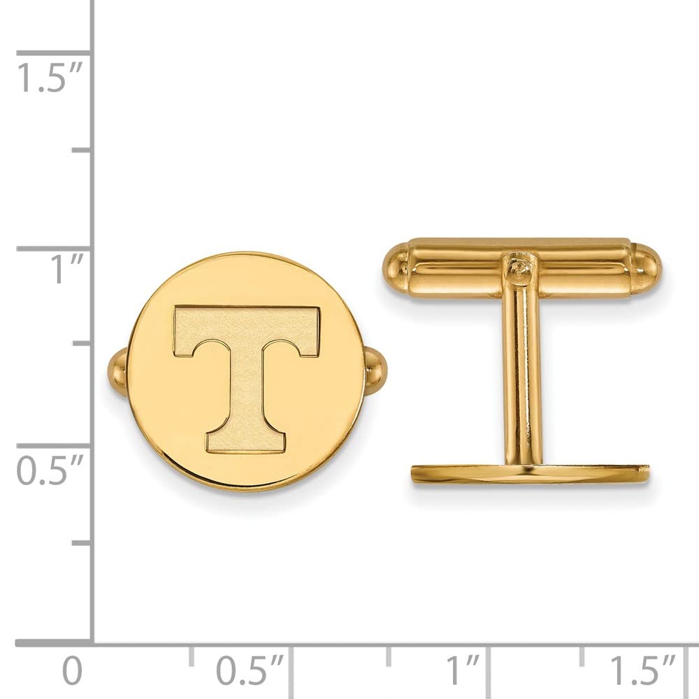 Sterling Silver Gold-plated LogoArt University of Tennessee Letter T Cuff Links Q-GP012UTN