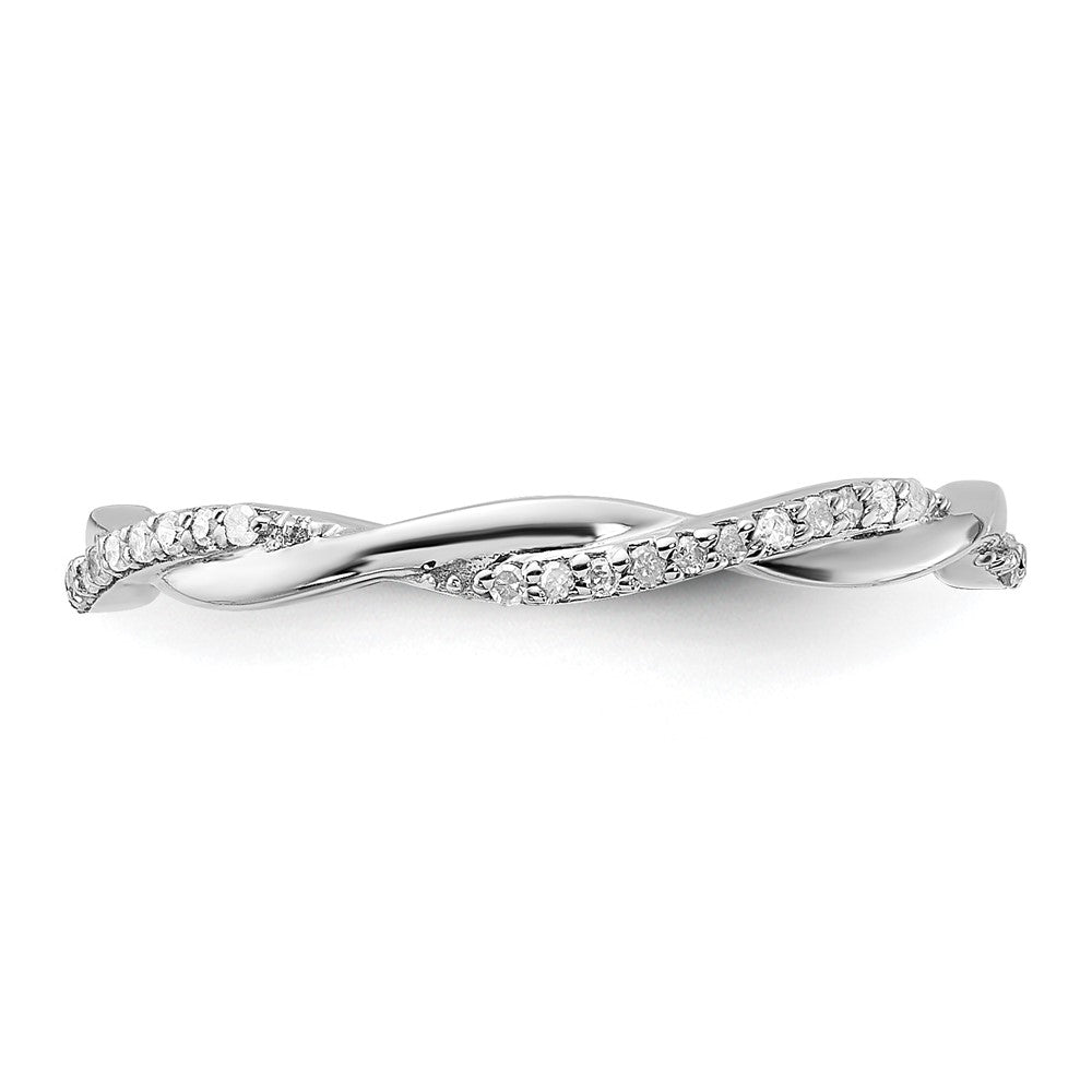 Sterling Silver Stackable Expressions Polished Diamond Ring Size -9
