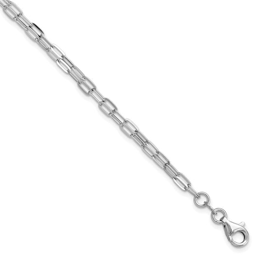Sterling Silver Rhodium-plated Multi-strand w/ 1in Bracelet 8  inches