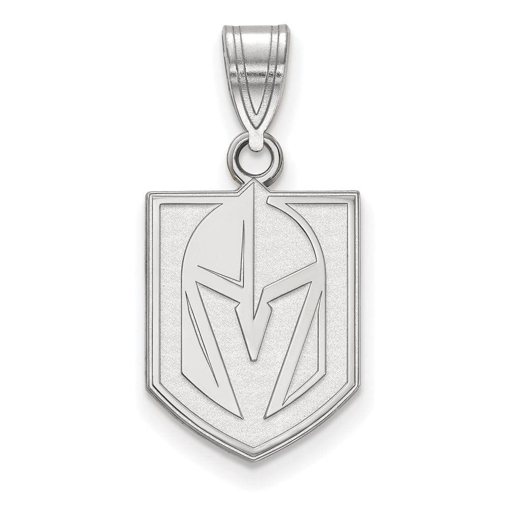 Sterling Silver Rhodium-plated NHL LogoArt NHL Vegas Golden Knights Medium Pendant Q-SS003VGK