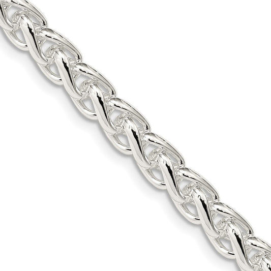 Sterling Silver 6mm Round Spiga Chain 22 Inches