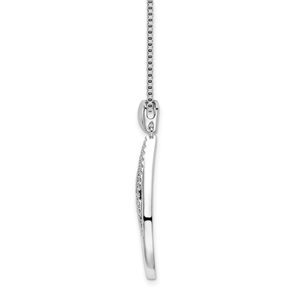 White Ice Sterling Silver Rhodium-plated 18 Inch Diamond Fancy Teardrop Necklace with 2 Inch Extender 18 Inches