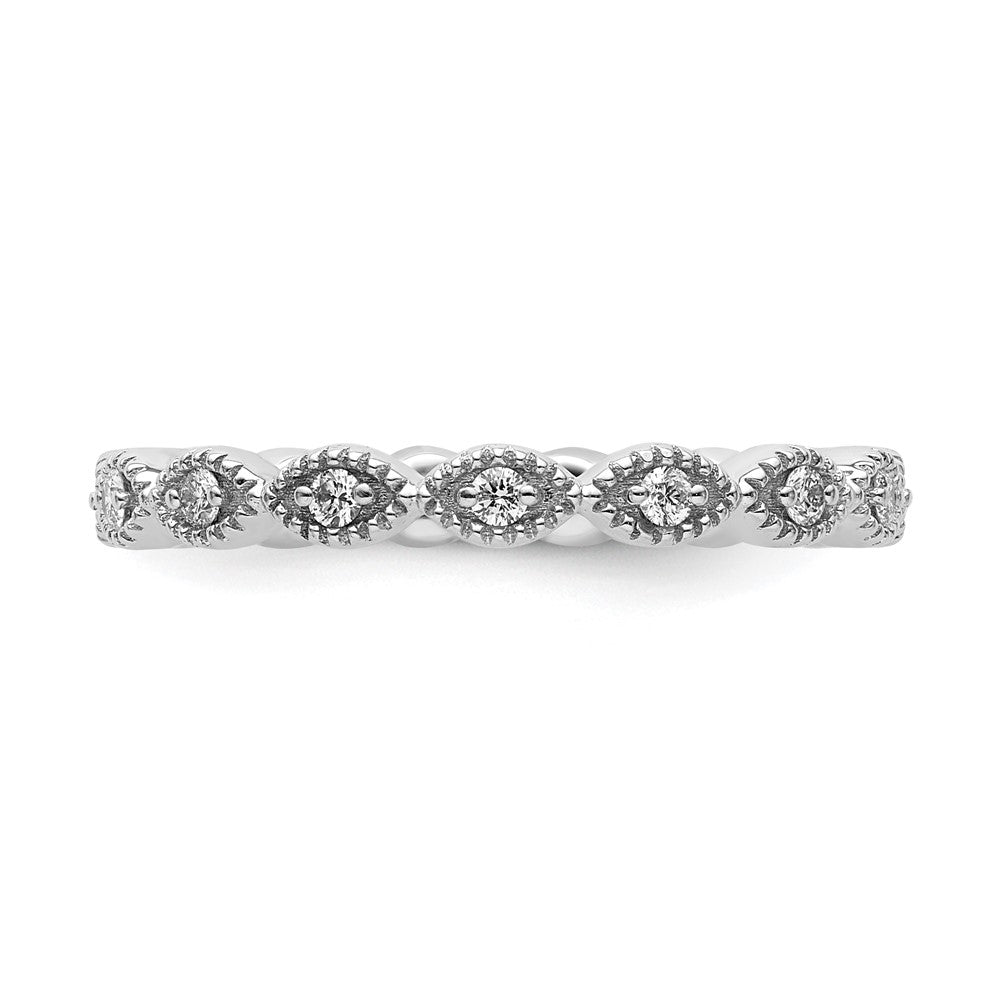 Sterling Silver Stackable Expressions Diamond Ring Size -9