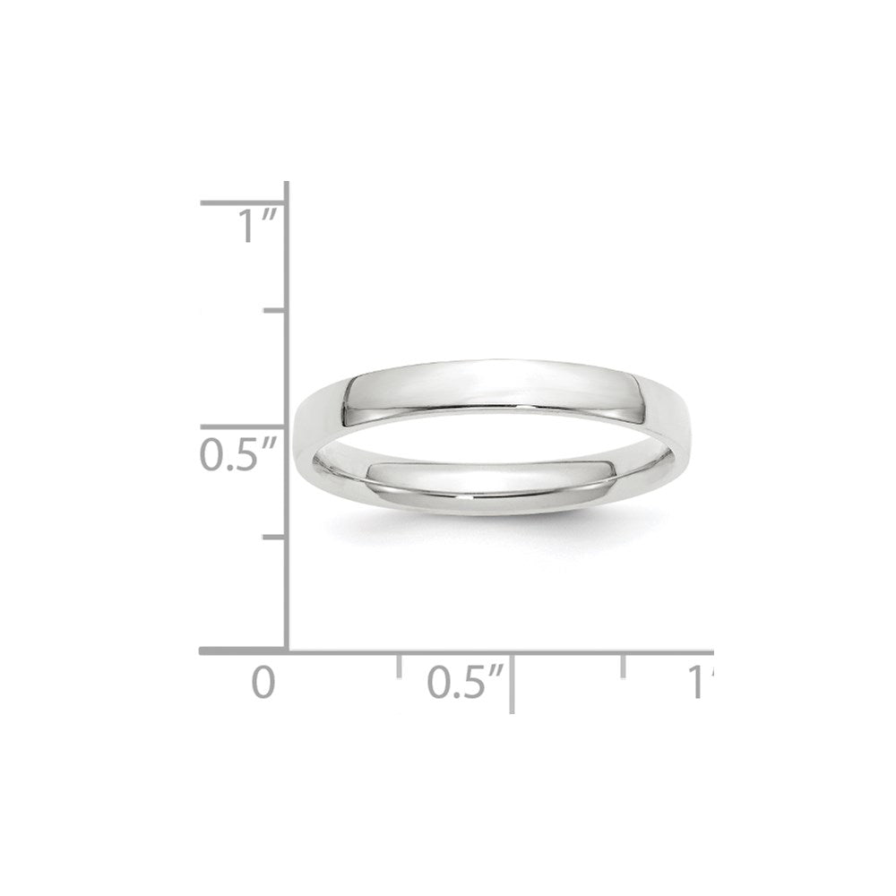 10k White Gold 3mm Lightweight Comfort Fit Wedding Band Size 10