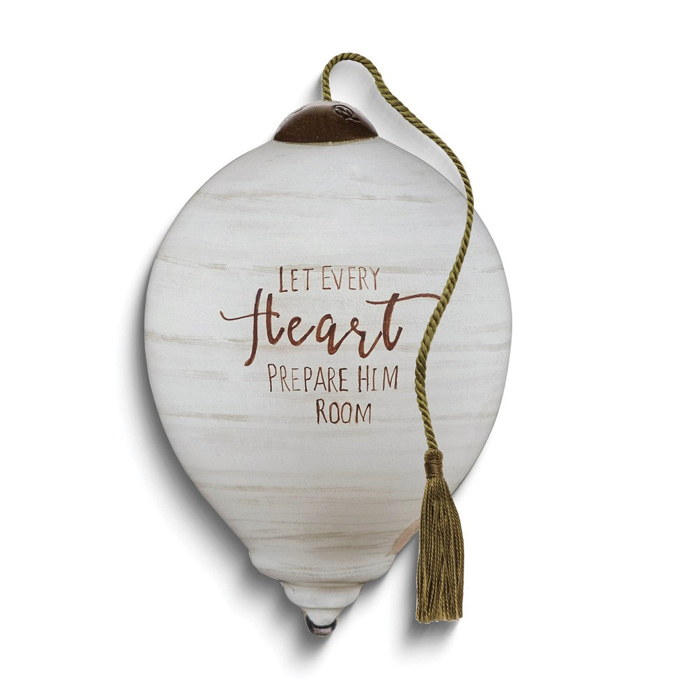 Neqwa Art Let Every Heart Prepare Him Room by ND Art & Design Hand-painted Glass Ornament