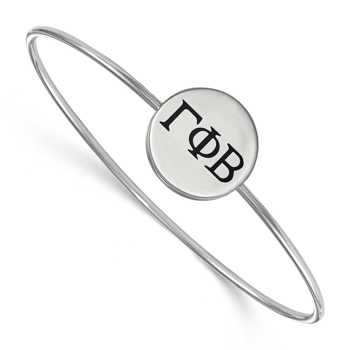 Sterling Silver Official Licensed Greek Sororities Gamma Phi Beta (???) Enameled Slip-on Bangle