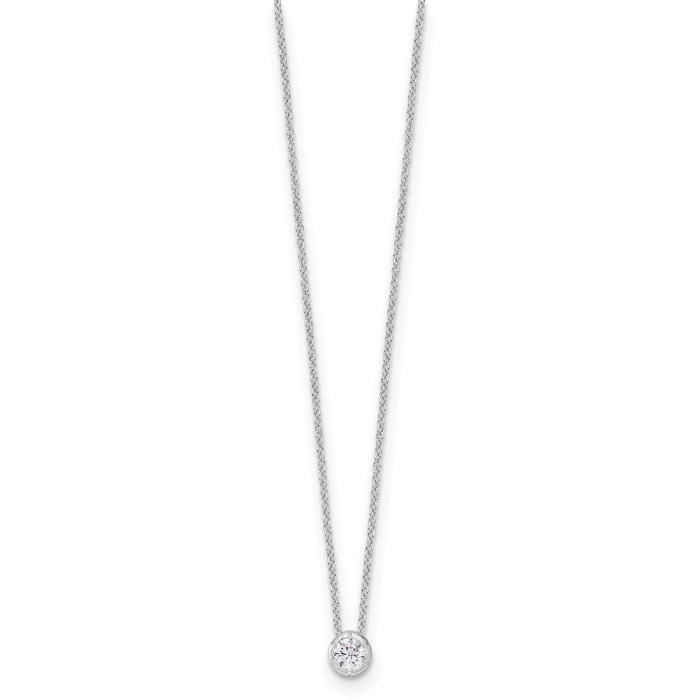True Origin 14k White Gold 1/4 carat Lab Grown Diamond VS DEF 18 inch Solitaire Slide Necklace