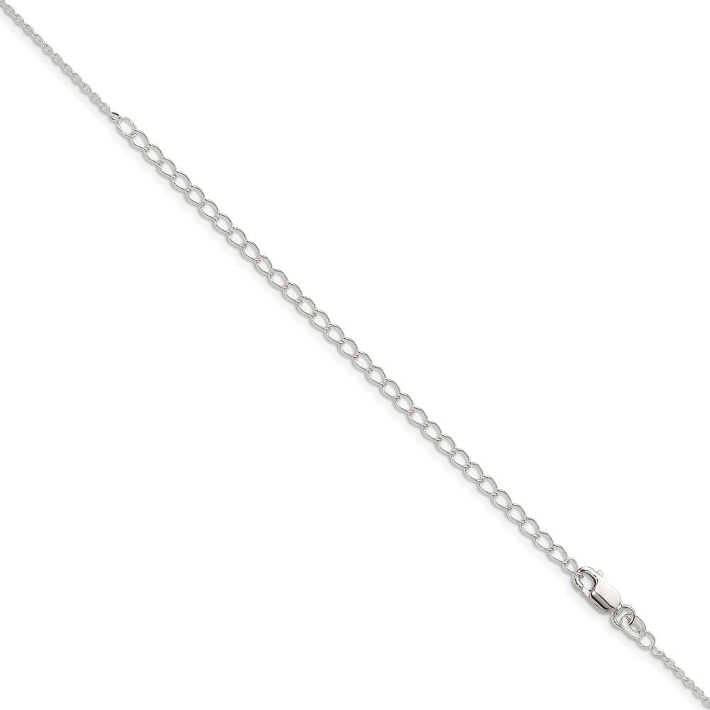 Sterling Silver 1mm Flat Link Cable Chain w/4in ext. 22 Inches