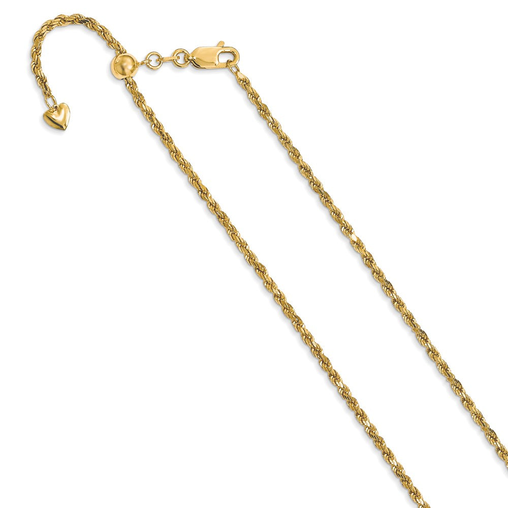 14K Adjustable 2mm D/C Rope Chain