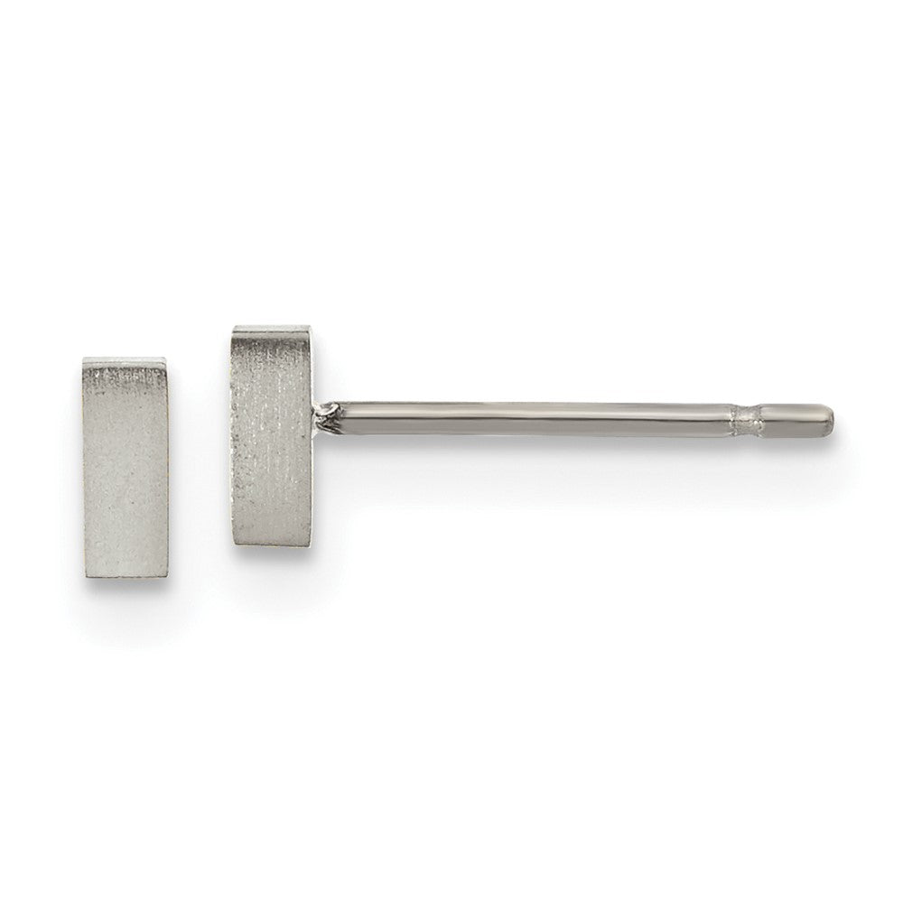 Titanium Brushed Rectangle Post Earrings