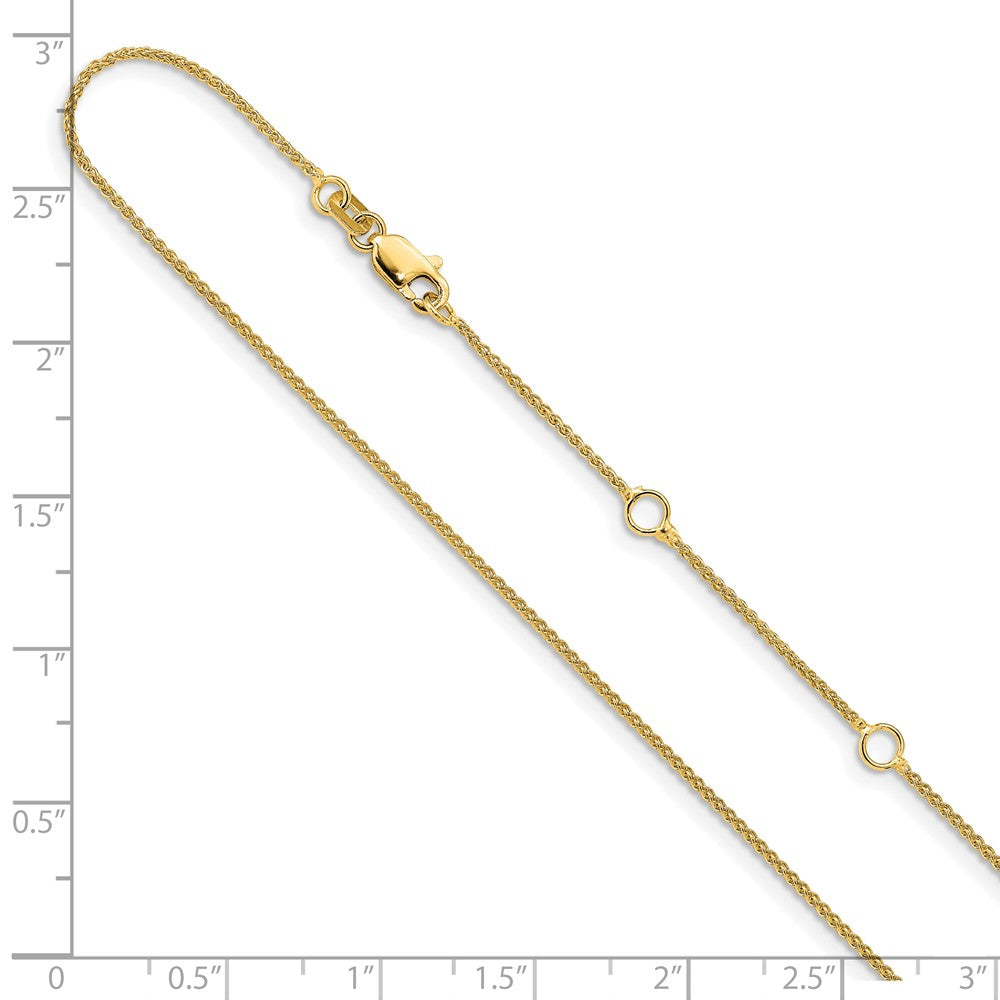 10k 1mm Baby Spiga 1in+1in Adjustable Chain