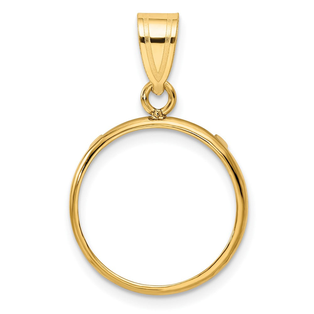 Wideband Distinguished Coin Jewelry 10k Polished 16.5mm Prong Coin Bezel Pendant