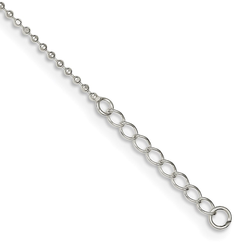 Sterling Silver FAITH 10in Plus 1in Ext. Anklet 10 inches