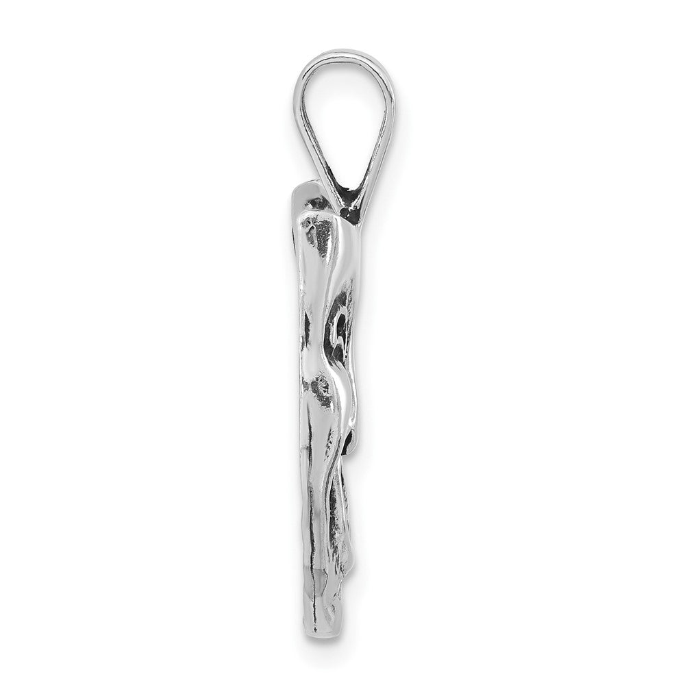 Sterling Silver Polished & Antiqued Smiling Mask Chain Slide Pendant