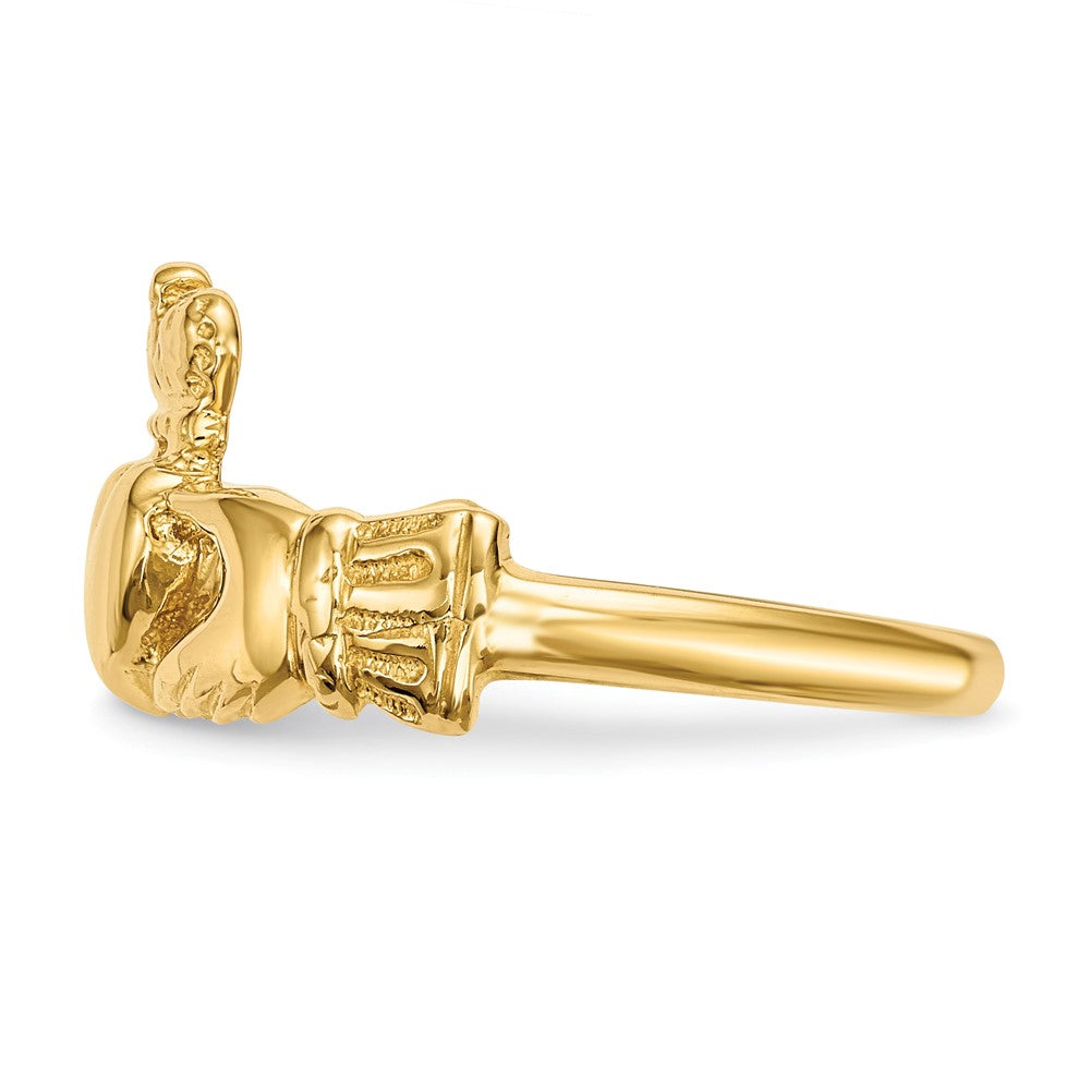 14k Polished Claddagh Ring Size 7