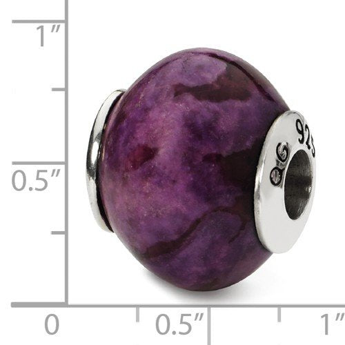 Sterling Silver Reflections Purple Magnesite Stone Bead