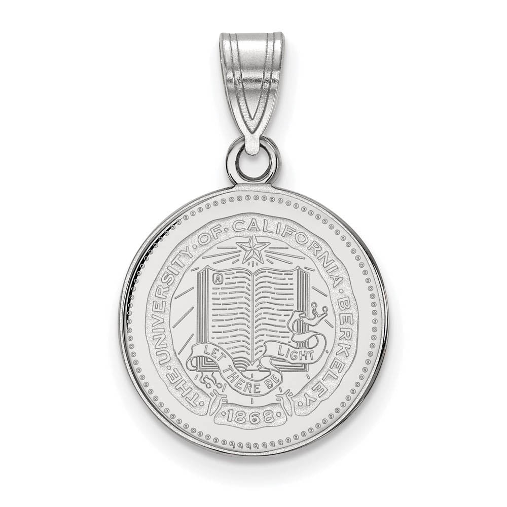 Sterling Silver LogoArt Official Licensed Collegiate University of California (UC) Berkeley Medium Crest Pendant