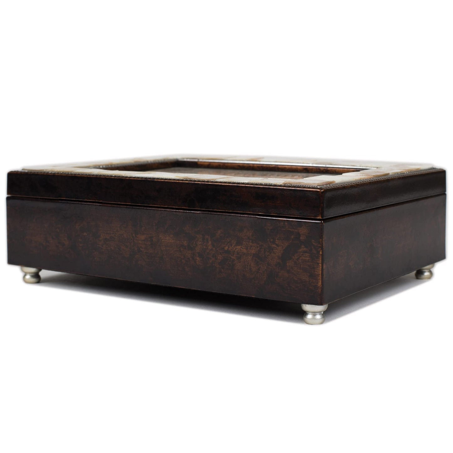 Cottage Garden Congratulations 50th Anniversary Mother of Pearl Amber Music Box Plays You Light Up My Life