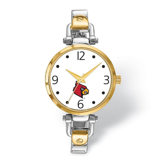 LogoArt University of Louisville Elegant Ladies 2-tone Quartz Bracelet Watch Q-UL172