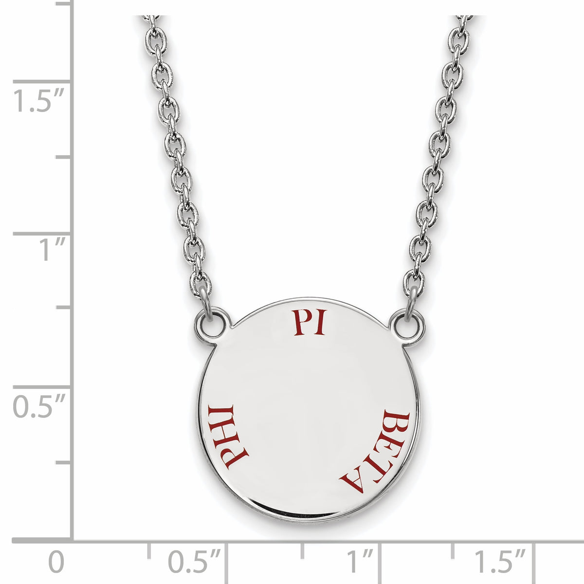 Sterling Silver 18in Official Licensed Greek Sororities Pi Beta Phi (???) Small Enamel Pendant w/Necklace