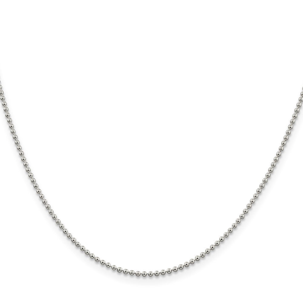 Sterling Silver 1.5mm Beaded Chain 24 Inches