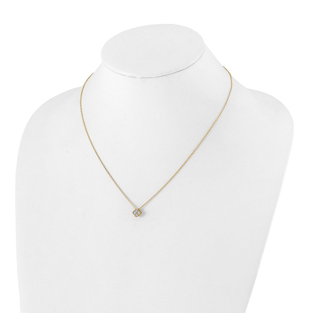 True Origin 14k 1/4 carat Lab Grown Diamond VS DEF 18 inch Bloom Floral Pendant Necklace