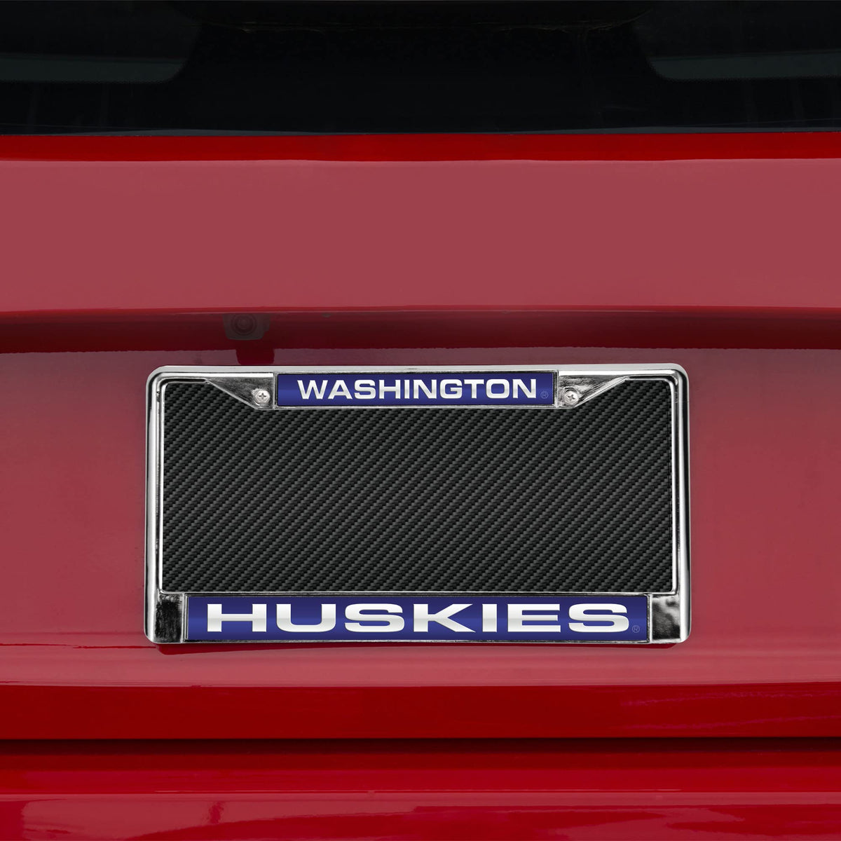 Washington Huskies Chrome Metal Laser Cut License Plate Frame