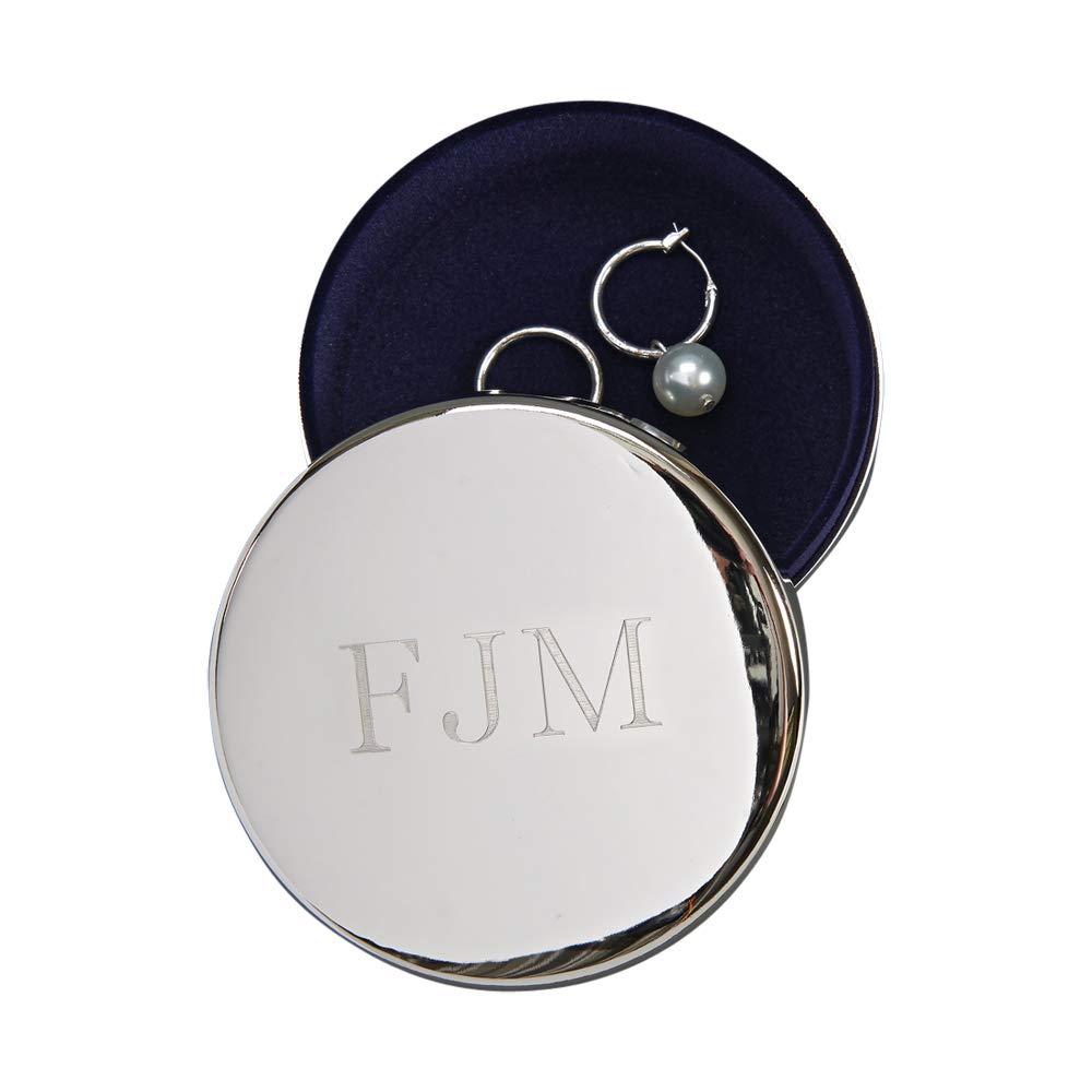 Creative Gifts International 3 in. Nickel Plated Round Keepsake Box - Dark Green