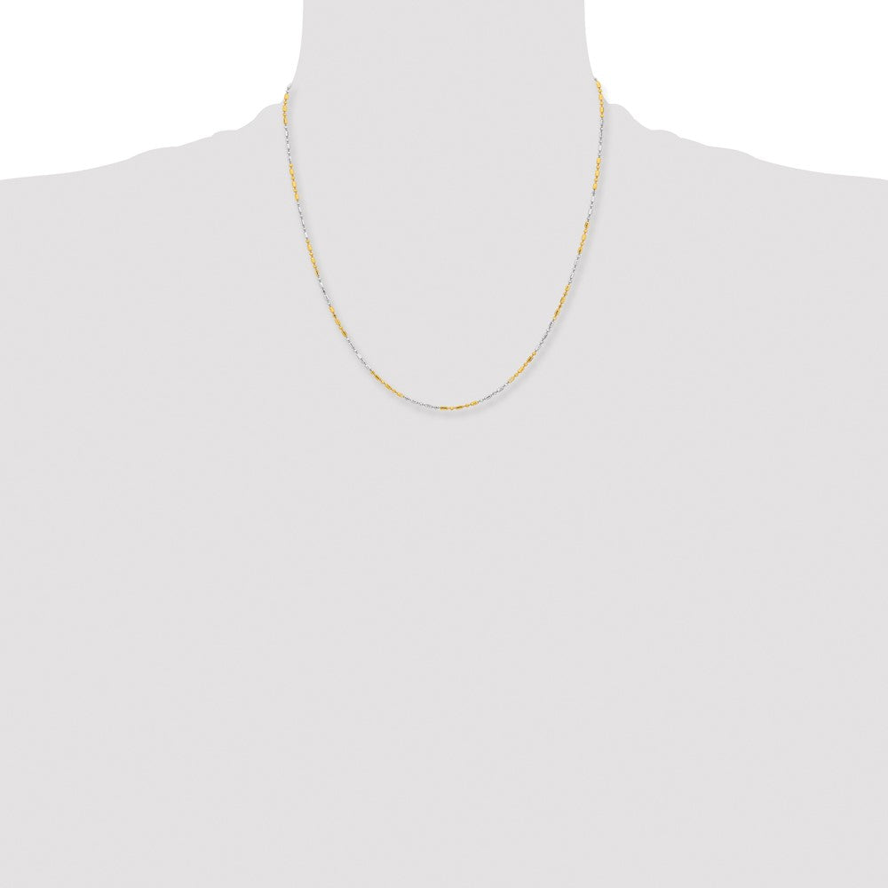 White & Yellow Rhodium over Brass 1.2mm Fancy Chain