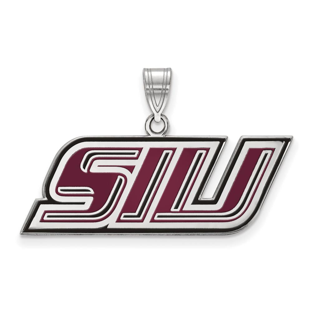 LogoArt SS011SIU Sterling Silver Southern Illinois University Small Enamel Pendant