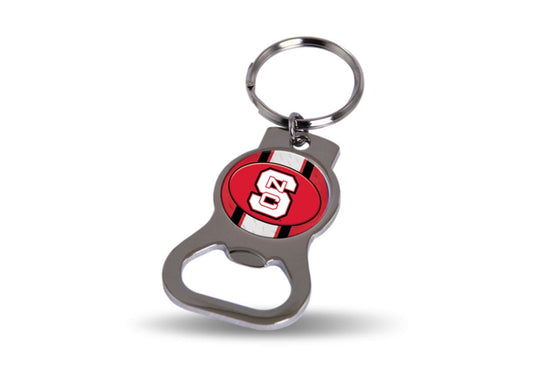 NCAA North Carolina State Silver-tone Bottle Opener Key Ring by Rico Industries QGC6406