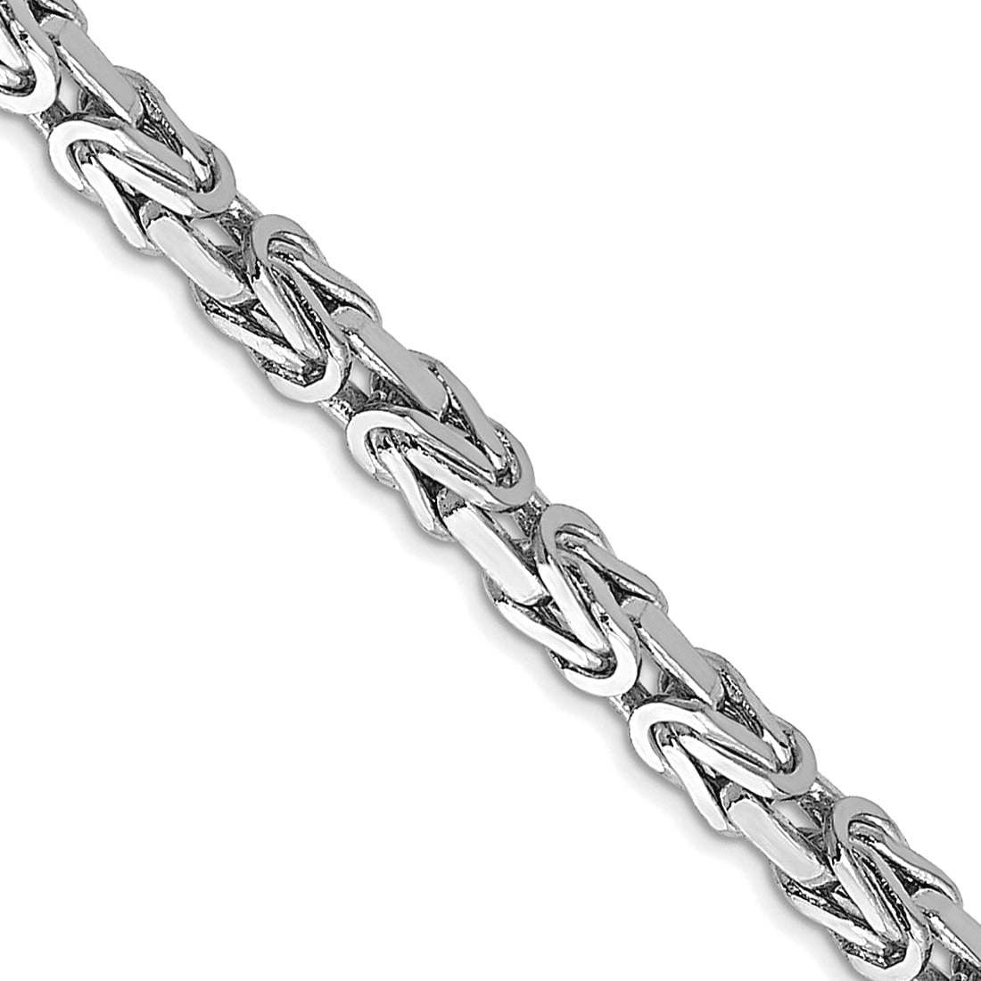 14K White Gold 16 inch 2mm Byzantine with Lobster Clasp Chain
